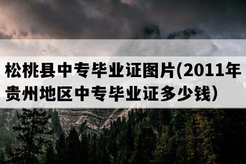 松桃县中专毕业证图片(2011年贵州地区中专毕业证多少钱）