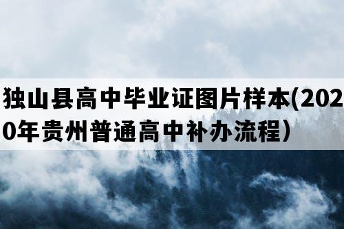 独山县高中毕业证图片样本(2020年贵州普通高中补办流程）