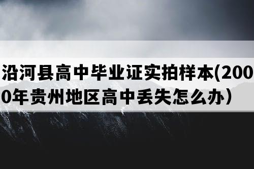 沿河县高中毕业证实拍样本(2000年贵州地区高中丢失怎么办）