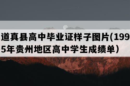 道真县高中毕业证样子图片(1995年贵州地区高中学生成绩单）