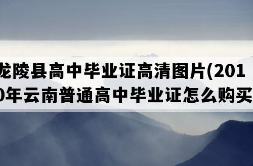 龙陵县高中毕业证高清图片(2010年云南普通高中毕业证怎么购买）