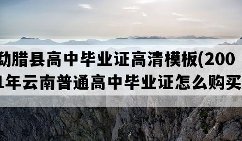 勐腊县高中毕业证高清模板(2001年云南普通高中毕业证怎么购买）