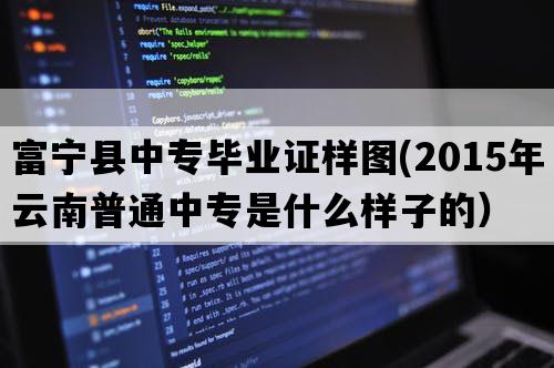 富宁县中专毕业证样图(2015年云南普通中专是什么样子的）