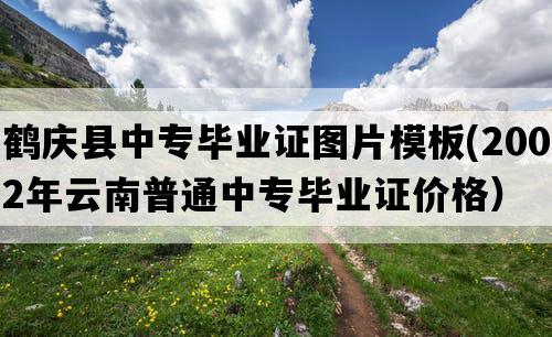 鹤庆县中专毕业证图片模板(2002年云南普通中专毕业证价格）