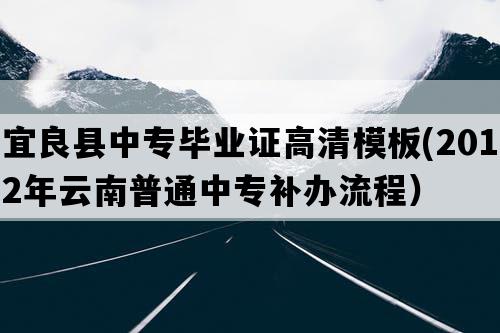 宜良县中专毕业证高清模板(2012年云南普通中专补办流程）