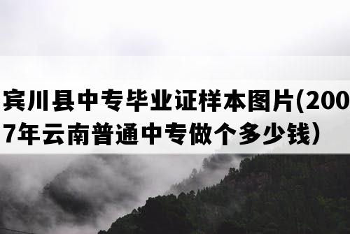 宾川县中专毕业证样本图片(2007年云南普通中专做个多少钱）