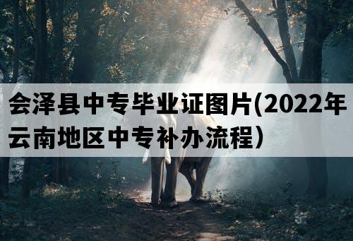 会泽县中专毕业证图片(2022年云南地区中专补办流程）