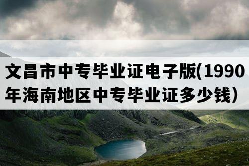 文昌市中专毕业证电子版(1990年海南地区中专毕业证多少钱）