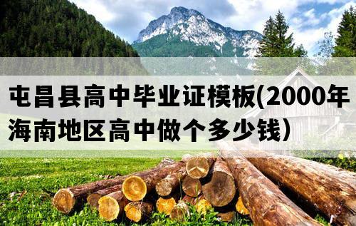 屯昌县高中毕业证模板(2000年海南地区高中做个多少钱）