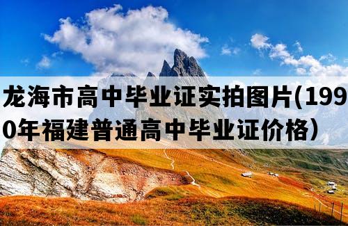 龙海市高中毕业证实拍图片(1990年福建普通高中毕业证价格）