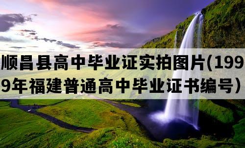 顺昌县高中毕业证实拍图片(1999年福建普通高中毕业证书编号）