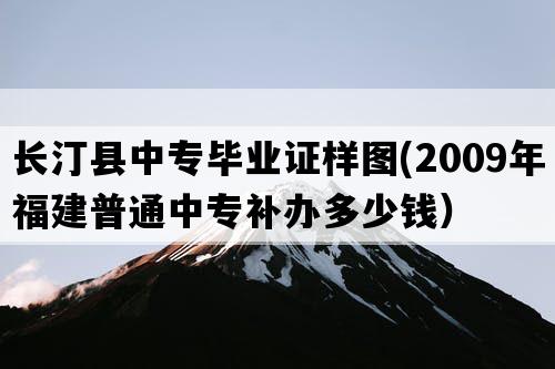 长汀县中专毕业证样图(2009年福建普通中专补办多少钱）