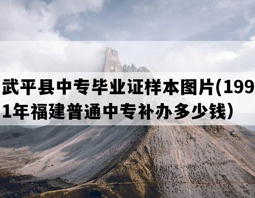 武平县中专毕业证样本图片(1991年福建普通中专补办多少钱）