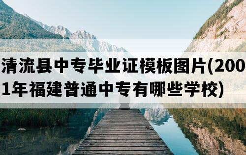 清流县中专毕业证模板图片(2001年福建普通中专有哪些学校)