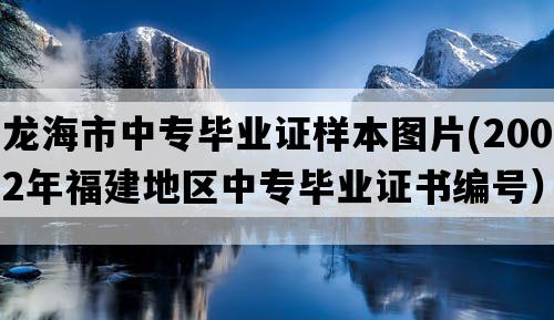 龙海市中专毕业证样本图片(2002年福建地区中专毕业证书编号）