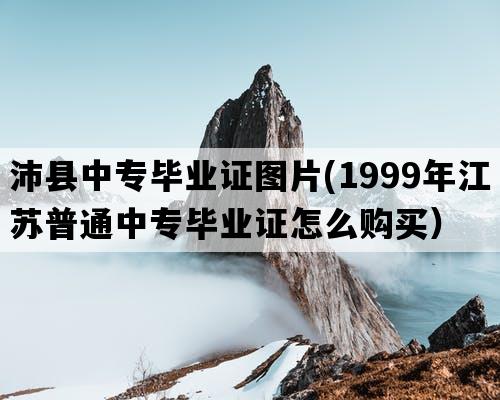 沛县中专毕业证图片(1999年江苏普通中专毕业证怎么购买）