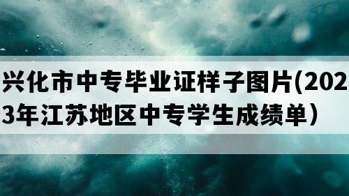 兴化市中专毕业证样子图片(2023年江苏地区中专学生成绩单）