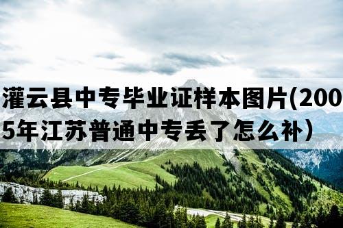 灌云县中专毕业证样本图片(2005年江苏普通中专丢了怎么补）