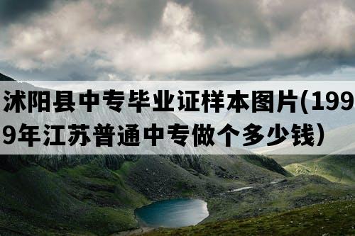 沭阳县中专毕业证样本图片(1999年江苏普通中专做个多少钱）