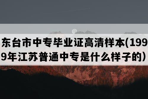 东台市中专毕业证高清样本(1999年江苏普通中专是什么样子的）