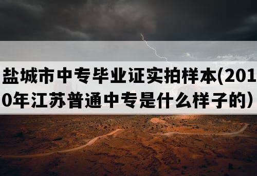 盐城市中专毕业证实拍样本(2010年江苏普通中专是什么样子的）