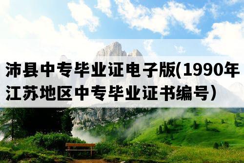 沛县中专毕业证电子版(1990年江苏地区中专毕业证书编号）