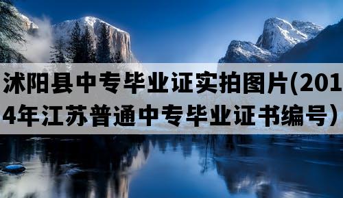 沭阳县中专毕业证实拍图片(2014年江苏普通中专毕业证书编号）