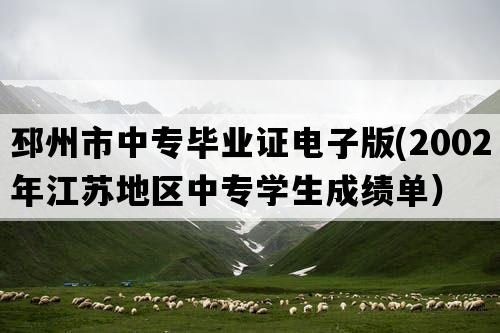 邳州市中专毕业证电子版(2002年江苏地区中专学生成绩单）