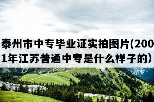 泰州市中专毕业证实拍图片(2001年江苏普通中专是什么样子的）