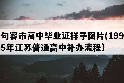 句容市高中毕业证样子图片(1995年江苏普通高中补办流程）