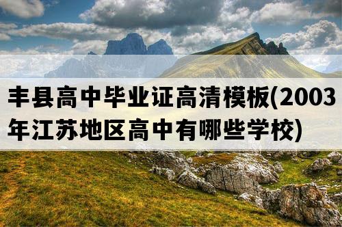 丰县高中毕业证高清模板(2003年江苏地区高中有哪些学校)