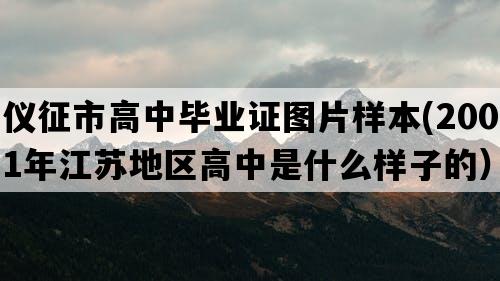 仪征市高中毕业证图片样本(2001年江苏地区高中是什么样子的）