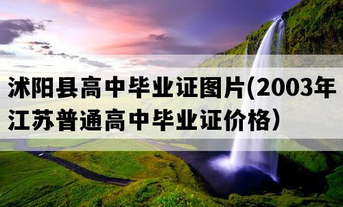 沭阳县高中毕业证图片(2003年江苏普通高中毕业证价格）