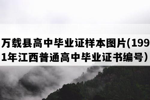 万载县高中毕业证样本图片(1991年江西普通高中毕业证书编号）