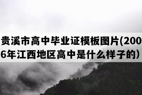 贵溪市高中毕业证模板图片(2006年江西地区高中是什么样子的）