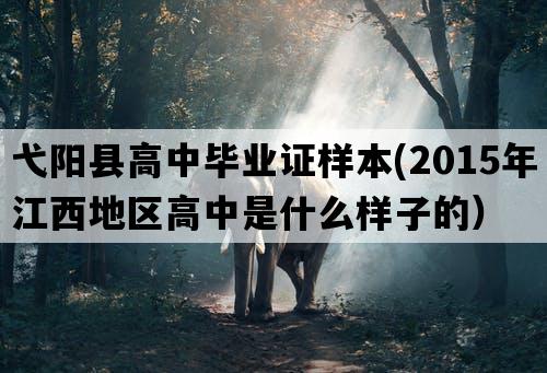 弋阳县高中毕业证样本(2015年江西地区高中是什么样子的）