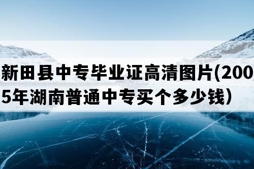 新田县中专毕业证高清图片(2005年湖南普通中专买个多少钱）