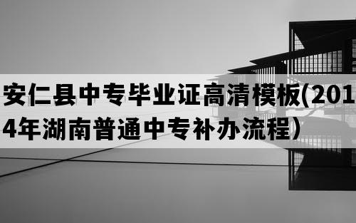 安仁县中专毕业证高清模板(2014年湖南普通中专补办流程）