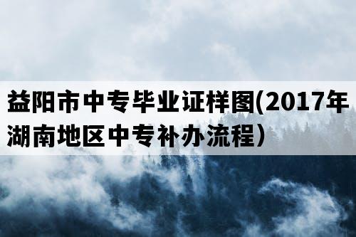 益阳市中专毕业证样图(2017年湖南地区中专补办流程）