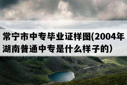 常宁市中专毕业证样图(2004年湖南普通中专是什么样子的）