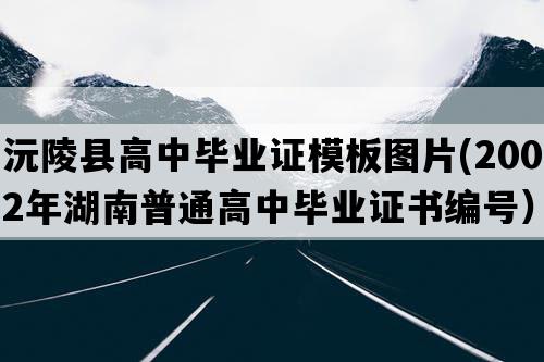 沅陵县高中毕业证模板图片(2002年湖南普通高中毕业证书编号）