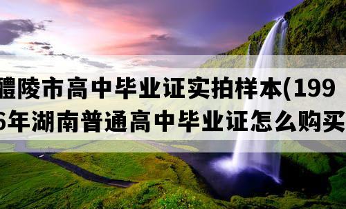 醴陵市高中毕业证实拍样本(1996年湖南普通高中毕业证怎么购买）