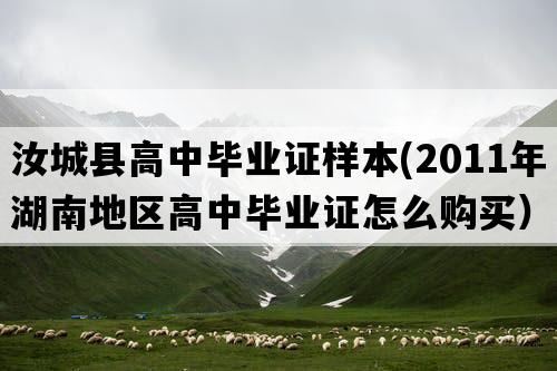 汝城县高中毕业证样本(2011年湖南地区高中毕业证怎么购买）