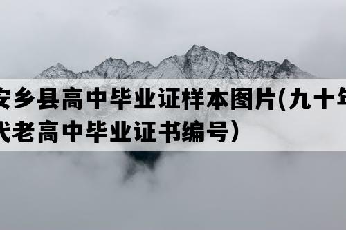 安乡县高中毕业证样本图片(九十年代老高中毕业证书编号）