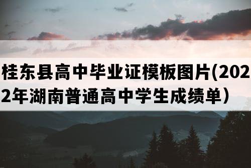 桂东县高中毕业证模板图片(2022年湖南普通高中学生成绩单）