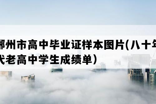 郴州市高中毕业证样本图片(八十年代老高中学生成绩单）