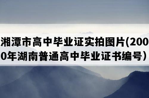 湘潭市高中毕业证实拍图片(2000年湖南普通高中毕业证书编号）