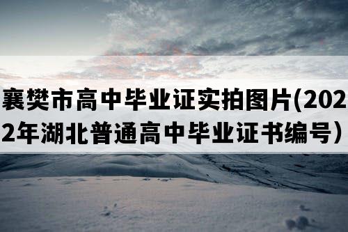 襄樊市高中毕业证实拍图片(2022年湖北普通高中毕业证书编号）