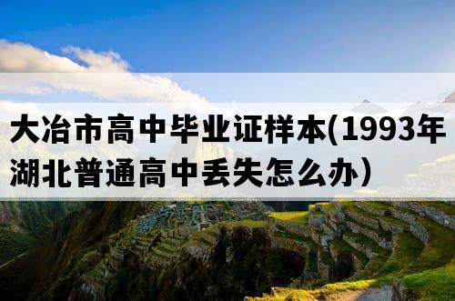 大冶市高中毕业证样本(1993年湖北普通高中丢失怎么办）