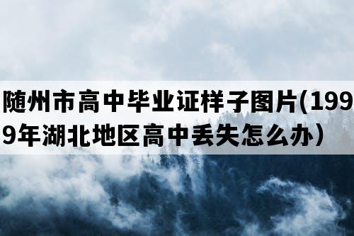 随州市高中毕业证样子图片(1999年湖北地区高中丢失怎么办）